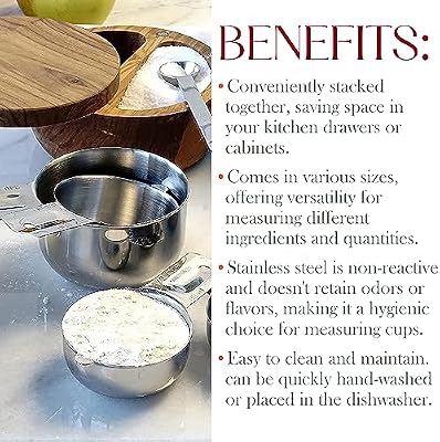 Bellemain Stainless Steel Measuring Cups Set of 6, Nesting Design — view 4