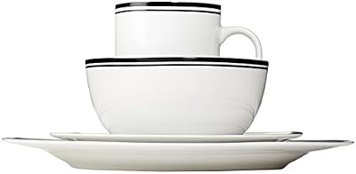 Amazon Basics 16-Piece Cafe Stripe Dinnerware Set, Microwave and Dishwasher Safe, Plates, Bowls, Mugs, Servic… — view 4