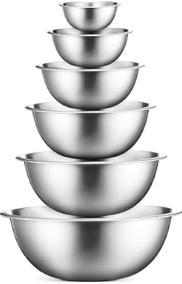 FineDine Stainless Steel Mixing Bowls Set, 6-Piece Metal Bowls — view 2