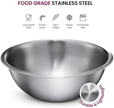 FineDine Stainless Steel Mixing Bowls Set, 6-Piece Metal Bowls — view 4