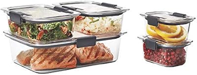 Rubbermaid Brilliance Food Storage Containers, Set of 5 (10 Pieces), BPA-Free, Leak-Proof, Clear — view 3