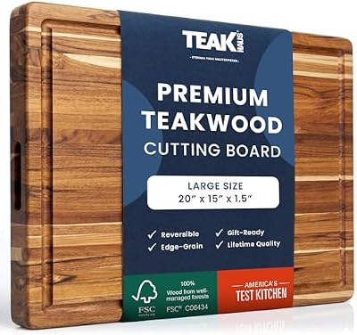 Teakhaus Edge-Grain Teak Wood Carving Board with Juice Groove, Large — view 2