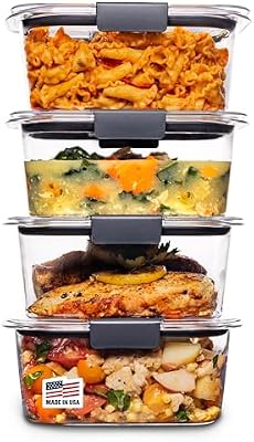 Rubbermaid Brilliance BPA Free Airtight Food Storage Containers with Lids, Set of 4 (4.7 Cup) Ideal for Lunch… — view 2