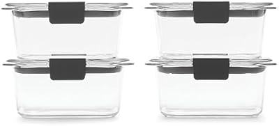 Rubbermaid Brilliance BPA Free Airtight Food Storage Containers with Lids, Set of 4 (4.7 Cup) Ideal for Lunch… — view 3