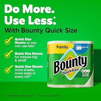 Bounty Paper Towels Quick Size, White, 16 Family Rolls = 40 Regular Rolls — view 3