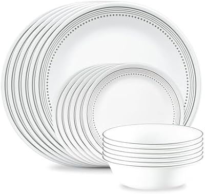 Corelle Vitrelle 18-Piece Service for 6 Dinnerware Set Triple Layer Glass and Chip Resistant, Lightweight Rou… — view 2