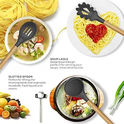 oannao Silicone Cooking Utensils Kitchen Utensil Set - 446°F Heat Resistant Silicone Kitchen Utensils Set, Sp… — view 3