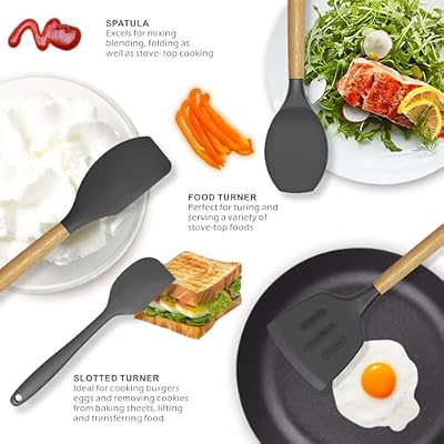 oannao Silicone Cooking Utensils Kitchen Utensil Set - 446°F Heat Resistant Silicone Kitchen Utensils Set, Sp… — view 4