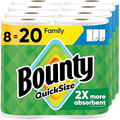 Bounty Quick Size Paper Towels, White, 8 Family Rolls — view 2
