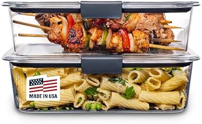 Rubbermaid Brilliance BPA-Free Food Storage Containers with Lids, Airtight Clear Set of 2 (9.6 Cup), Ideal fo… — view 2