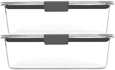 Rubbermaid Brilliance BPA-Free Food Storage Containers with Lids, Airtight Clear Set of 2 (9.6 Cup), Ideal fo… — view 3