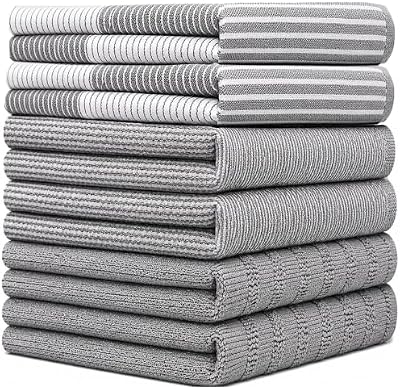 Premium Kitchen Towels 6 Pack 100% Cotton, 20"x28" Dish Towels - Grey — view 3