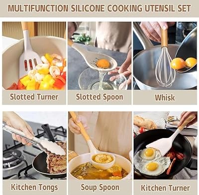 Umite Chef Kitchen Cooking Utensils Set, 33 pcs Non-Stick Silicone Cooking Kitchen Utensils Spatula Set with… — view 4
