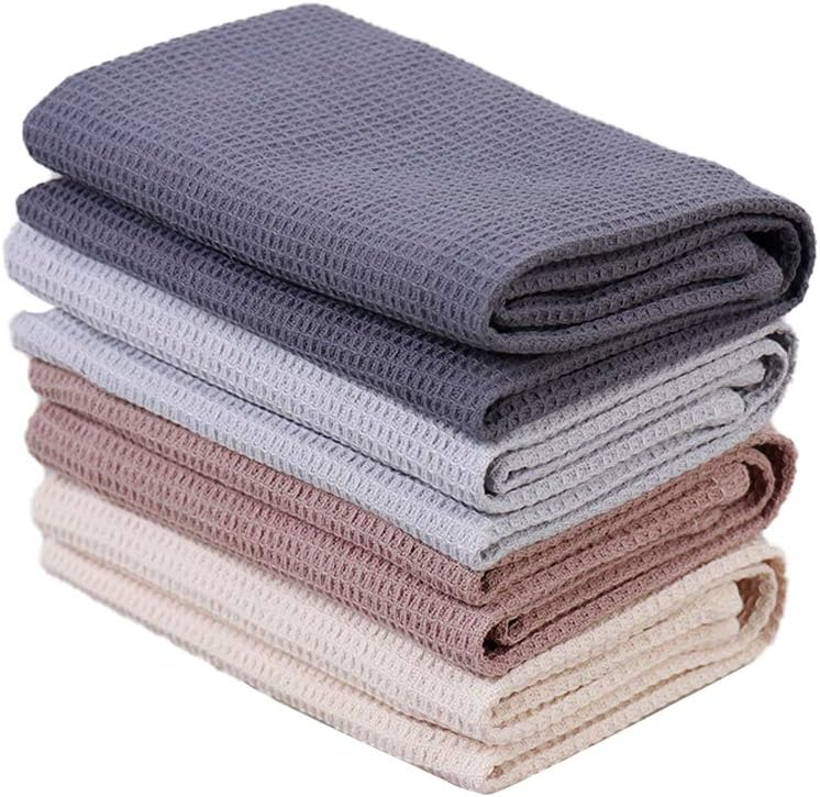 PY HOME & SPORTS Dish Towels Set, 100% Cotton Waffle Weave Kitchen Towels 4 Pieces, Super Absorbent Kitchen H…