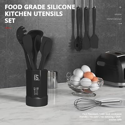 AOTHOD Silicone Cooking Utensils Set - 446°F Heat Resistant Kitchen Utensils,Turner Tongs,Spatula,Spoon,Brush… — view 3