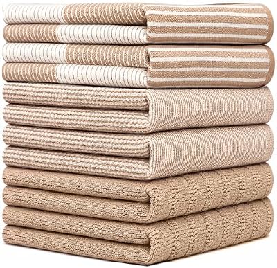Premium Kitchen Towels 6 Pack 100% Cotton, 20"x28" Dish Towels - Tan — view 3