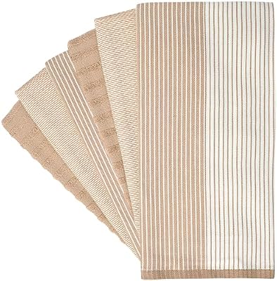 Premium Kitchen Towels 6 Pack 100% Cotton, 20"x28" Dish Towels - Tan — view 4
