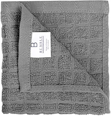 Bumble Dish Cloths (8-Pack), 100% Cotton Kitchen Towels, 12"x12" - Gray — view 4