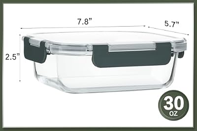 KOMUEE 10 Packs 30 oz Glass Meal Prep Containers with Lids — view 3