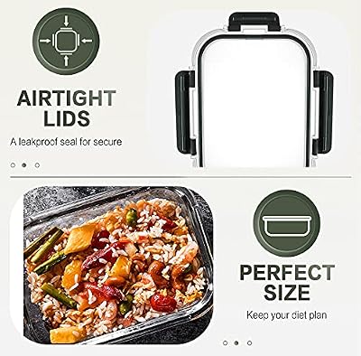 KOMUEE 10 Packs 30 oz Glass Meal Prep Containers with Lids — view 4