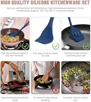 Blue Kitchen Utensils Set-12 Pieces Silicone Cooking Utensils Set — view 4