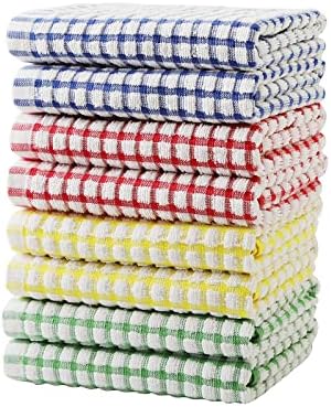 Oeleky Cotton Kitchen Towels, 15x26, Checkered, 8 Pack — view 2