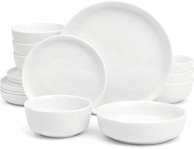 Gibson Home Plates and Bowls Sets - Dinnerware Set for 4, 16-Piece White Dishes — Ceramic Dish Set| Microwave… — view 2