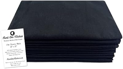 Aunti Em's Kitchen Flour Sack Towels for Embroidery, Tuxedo Black, 12-Pack — view 3