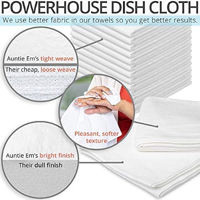 Aunti Em's Kitchen Flour Sack Towels for Embroidery, Tuxedo Black, 12-Pack — view 4