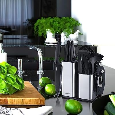 RAXCO Kitchen Utensils Set,18-Piece Cooking Utensils and Knife Set,Black — view 3