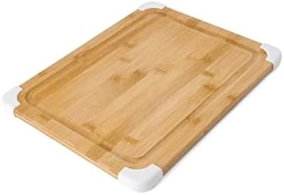 Farberware Nonslip Bamboo Cutting Board with Juice Groove, 11x14 Inch, White — view 2