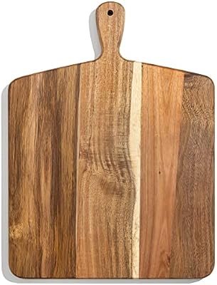 Acacia Wood Cutting Board and Chopping Board with Handle for Meat, Cheese Board, Vegetables, Bread, and Charc… — view 2
