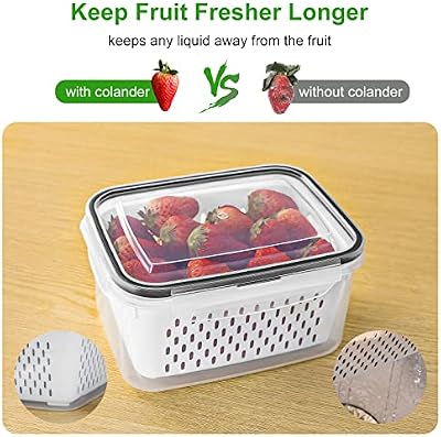 5 PCS Large Fruit storage Containers for Fridge ,Food Storage Containers — view 4