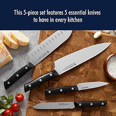 Henckels Dynamic 5-Pc Knife Set with Chef, Bread, Utility, Paring, Santoku — view 3