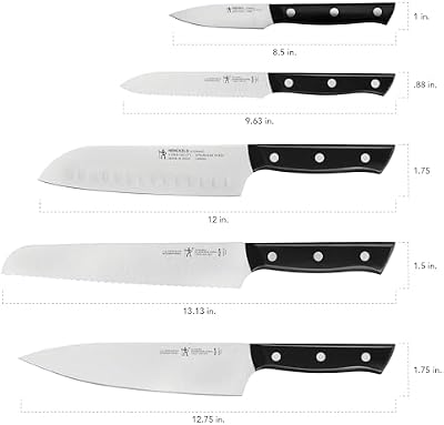 Henckels Dynamic 5-Pc Knife Set with Chef, Bread, Utility, Paring, Santoku — view 4