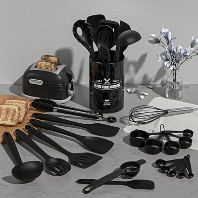 Silicone Kitchen Utensils Set, Umite Chef 22Pcs Cooking Utensils Spatula Set, Heat Resistant Non-Stick Silico… — view 3