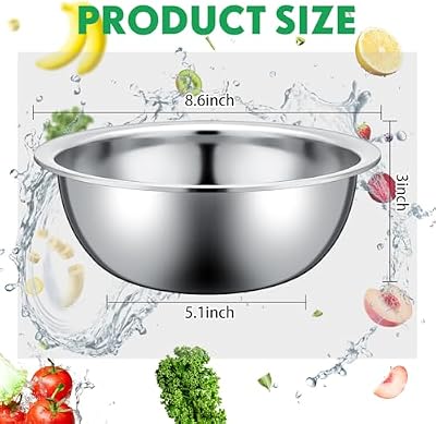 Pinkunn 12 Pcs Stainless Steel Mixing Bowls Bulk, 8.66 x 3 Inch — view 3
