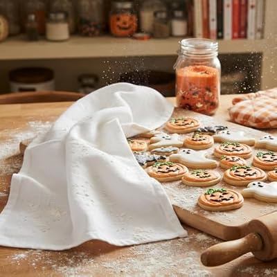 Flour Sack Towels | Tea Towel for Crafts| Kitchen Dish Cotton Blank Towel for Embroidery| Baking Bread Proofi… — view 4