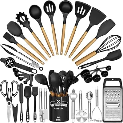 Kitchen Utensils Set- 34PCS Silicone Cooking Utensil with Holder, Umite Chef Heat Resistant Kitchen Spatula S… — view 2