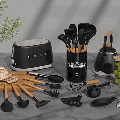 Kitchen Utensils Set- 34PCS Silicone Cooking Utensil with Holder, Umite Chef Heat Resistant Kitchen Spatula S… — view 3
