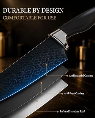 Amorston Knife Set 15 Piece Kitchen Knife Set with Block — view 3