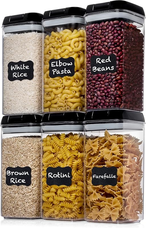 Shazo 6 PC 1.2L Airtight Food Storage Containers with Lids BPA Free Plastic