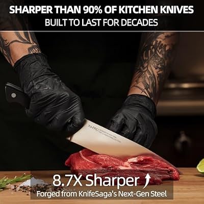 KnifeSaga Japanese Knife Set with Sharpener, Premuim, Razor Sharp, 15 Pcs — view 4