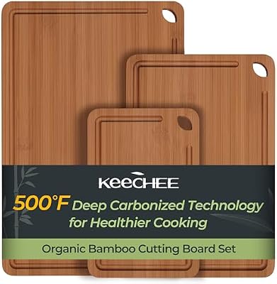 Keechee Bamboo Cutting Board, Durable Wood Cutting Boards for Kitchen with Deep Juice Grooves & Built-in Hand… — view 2