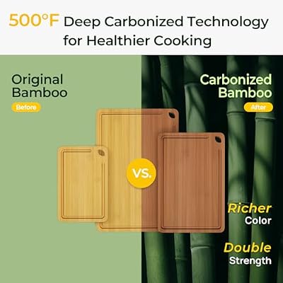 Keechee Bamboo Cutting Board, Durable Wood Cutting Boards for Kitchen with Deep Juice Grooves & Built-in Hand… — view 3