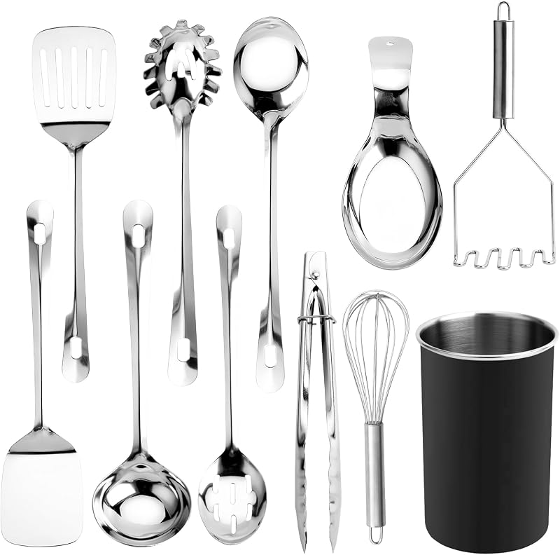 COOK WITH COLOR Kitchen Utensil Set - premium Nonstick & Heat Resistant Kitchen Gadgets, Turner, Spaghetti Se…