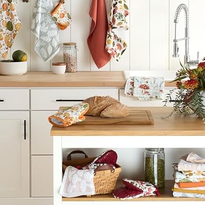 Martha Stewart Woodland Harvest Jacquard Leaves Kitchen Towel 2-Pack Set, 100% Cotton with Absorbent Honeycom… — view 4