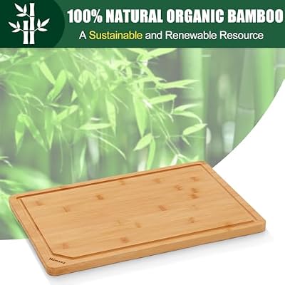 Homaxy Extra Large Organic Bamboo Cutting Boards for Kitchen, 17.5"x12" — view 4
