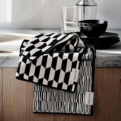RECYCO Waffle Kitchen Towel Set of 2 - Quick Dry Microfiber Sustainable Dish Towels - Ultra Absorbent Reusabl… — view 2