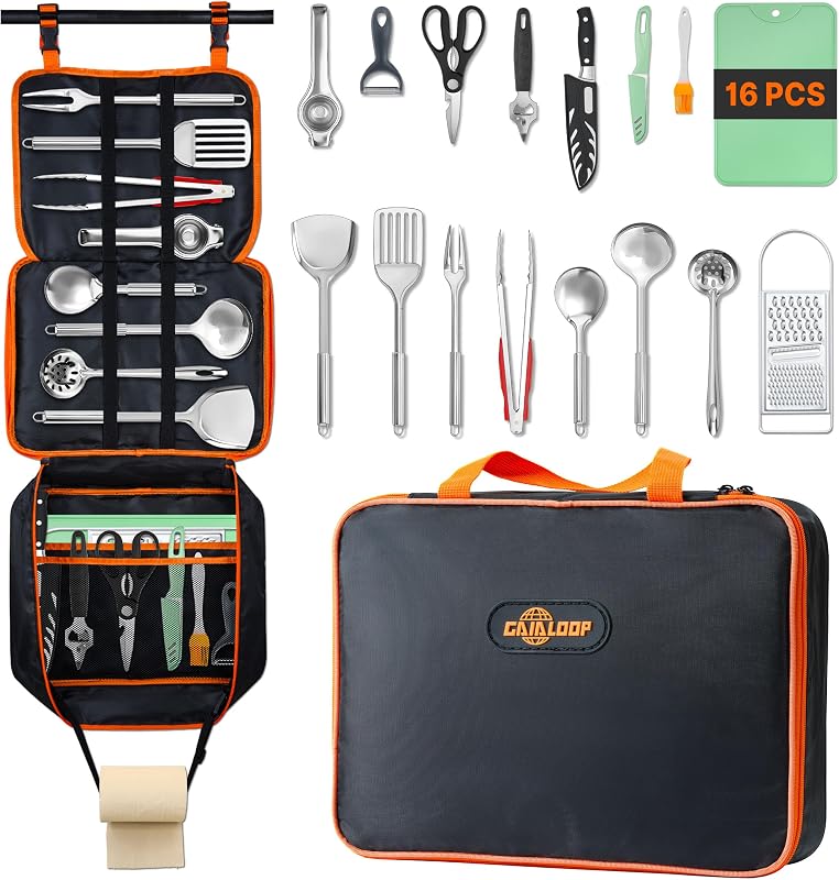 Gaialoop Camping Utensil Set, Camping Cooking Utensils & Kitchen Tools